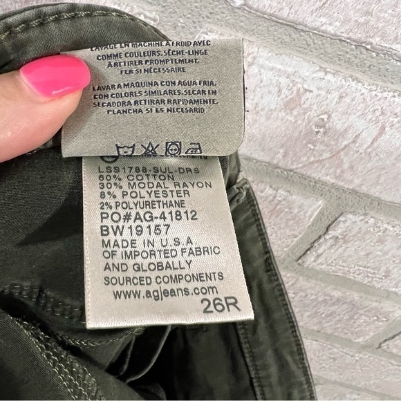 Ag The Abbey Ankle Midrise Super Skinny Ankle Jeans in Dark Olive Green Size 26 - Picture 11 of 11